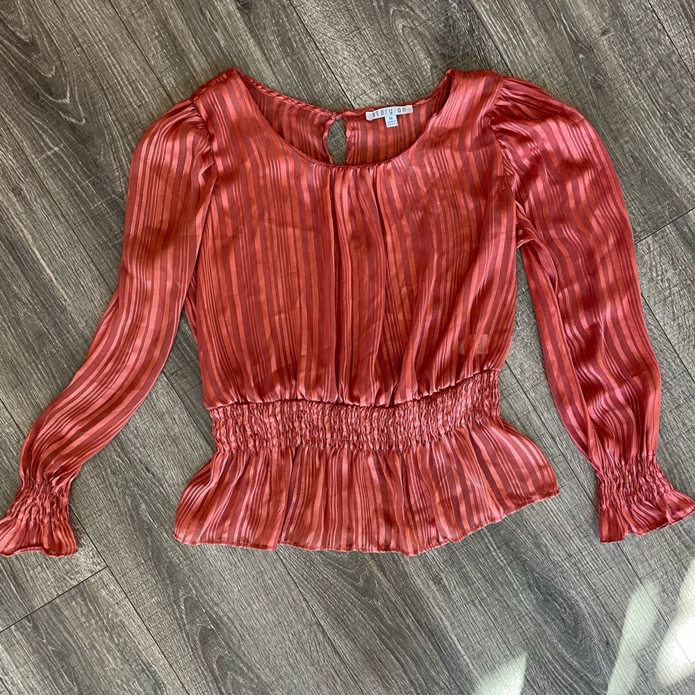 Vintage shimmer and sheer blouse